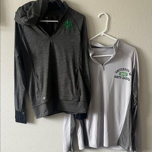 Women's Gray and White North Dakota Hoodie Set